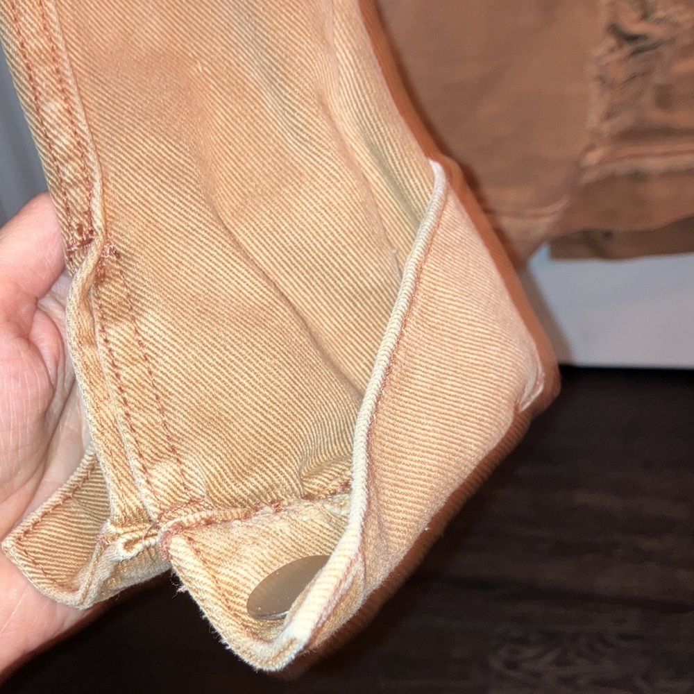 Distressed tan denim jacket - Picture 9 of 13